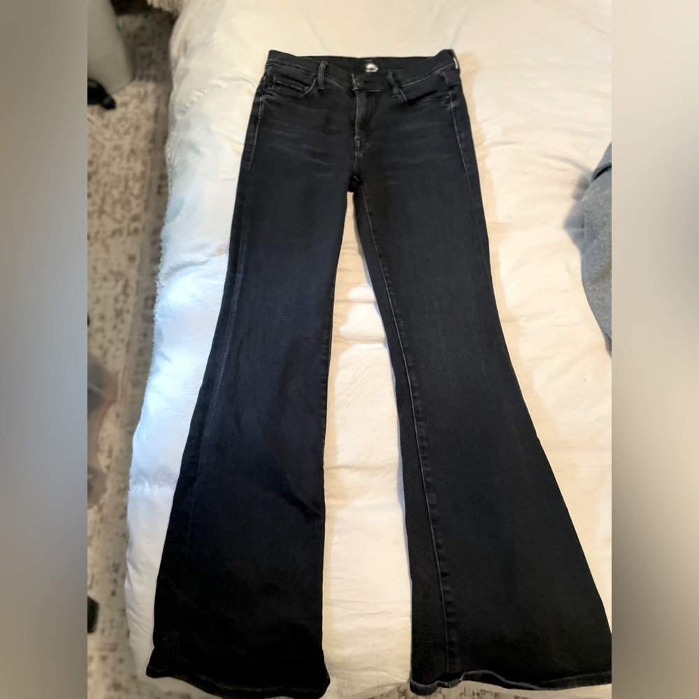 MOTHER Black Flare Jeans